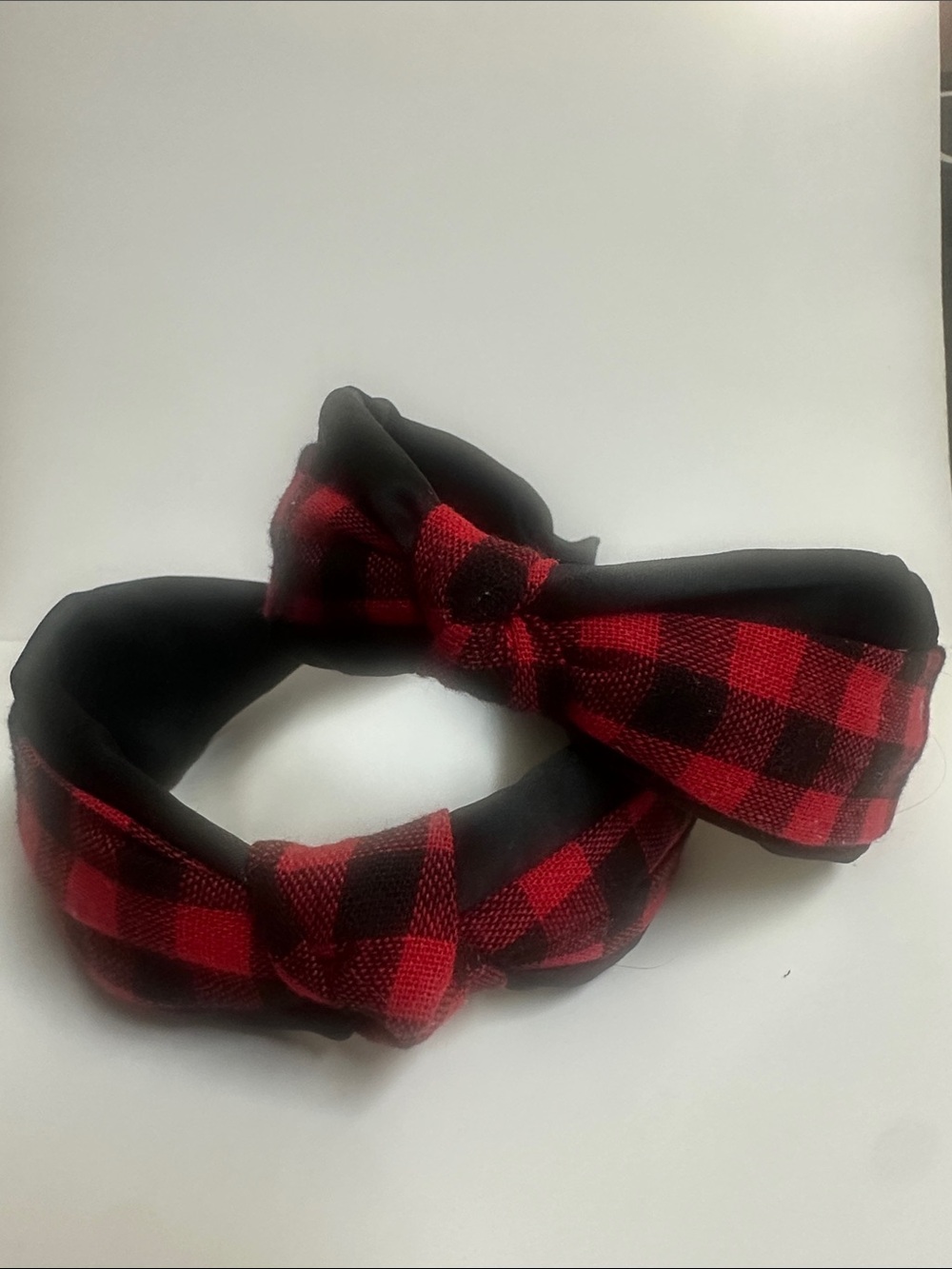 Set of Buffalo Plaid Knot Headbands